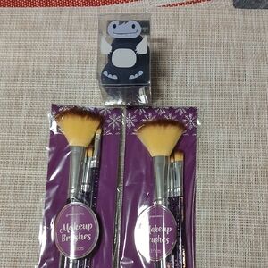 Makeup Brush Set with Purple Handles